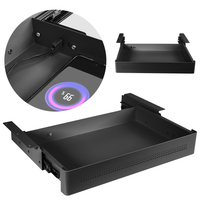 Under-Desk Storage Drawer USB Ports Standard Black