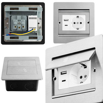 Gniazdo podłogowe otwierane Spacetronik SPS-W13S_V1