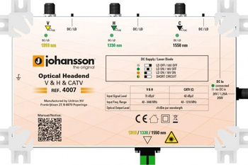 Optischer Sender Johansson 4007 / 2x RF + CATV