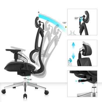 Krzesło biurowe ergonomiczne Spacetronik BARD niebieskie OUTLET