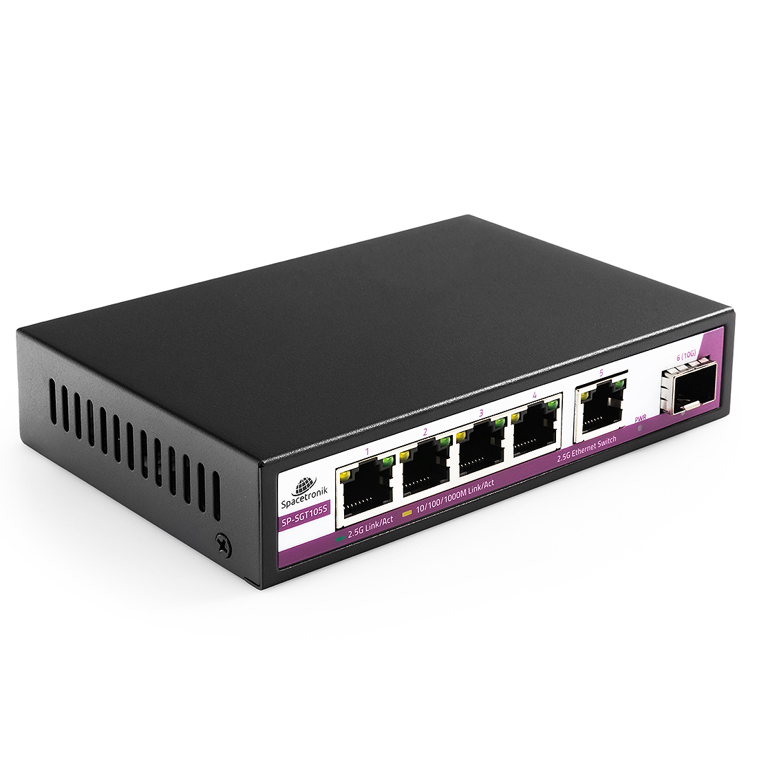 6 portowy SWITCH Spacetronik 5x 2,5Gbit port + 1x Uplink 10G SFP+ Fiber port SP-SGT105S