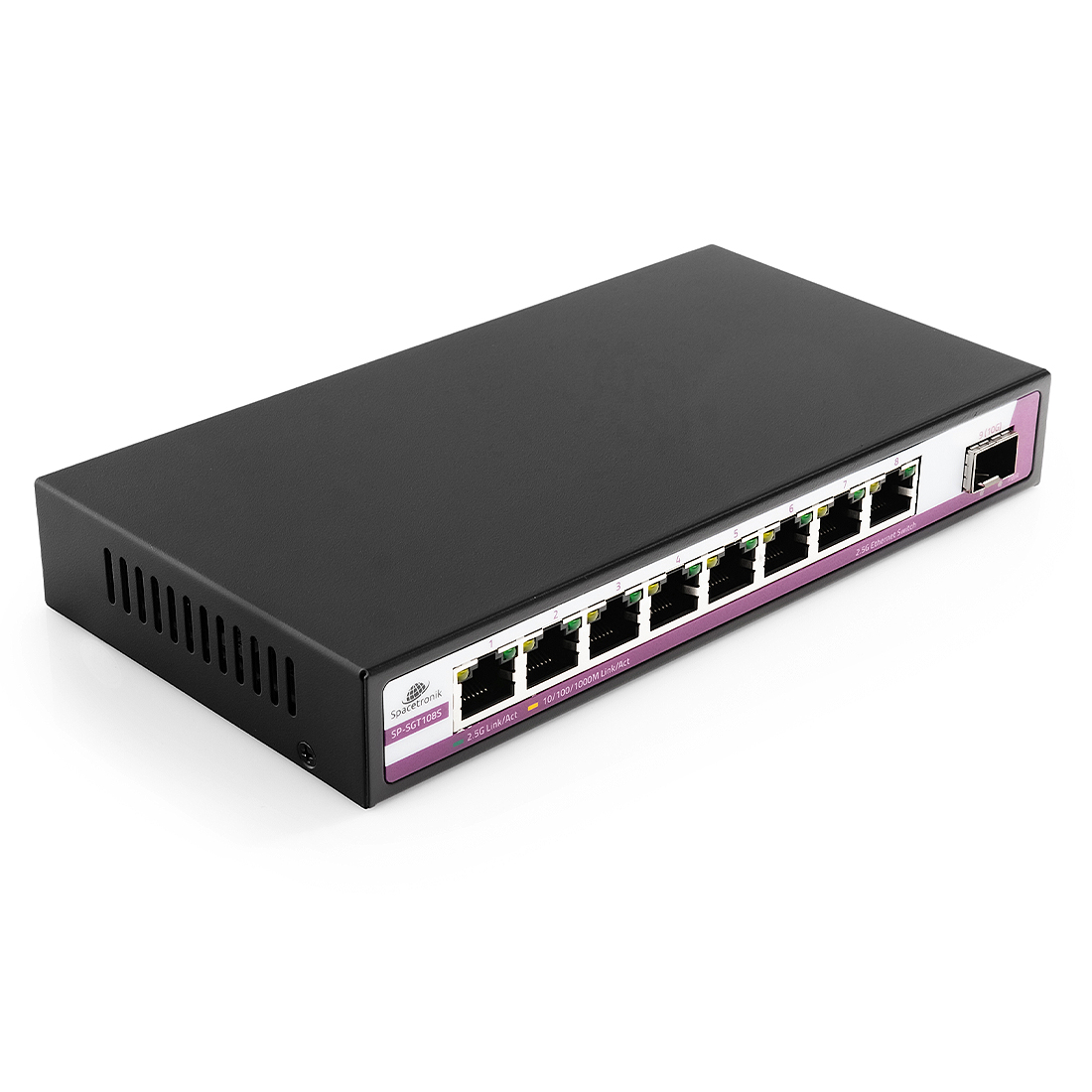 9 portowy SWITCH Spacetronik 8x 2,5Gbit port + 1x Uplink 10G SFP+ Fiber port SP-SGT108S