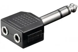 Adapter audio przejście 2x gniazdo Jack 3,5mm na 1x wtyk Jack 6,35mm Goobay