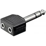 Adapter audio przejście 2x gniazdo Jack 3,5mm na 1x wtyk Jack 6,35mm Goobay