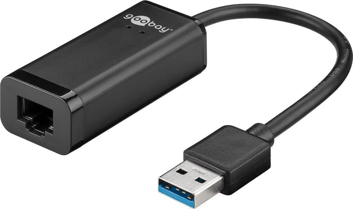 Adapter gniazdo RJ45 10/100/1000 Mbps na wtyk USB 3.0 Goobay