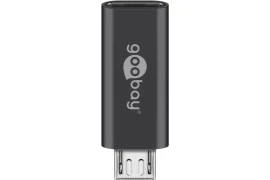 Adapter gniazdo USB-C na wtyk microUSB 2.0 do 480 Mb/s Goobay czarny