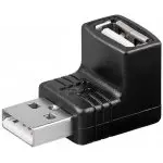 Adapter kątowy USB gniazdo-wtyk 90 st. CZARNY