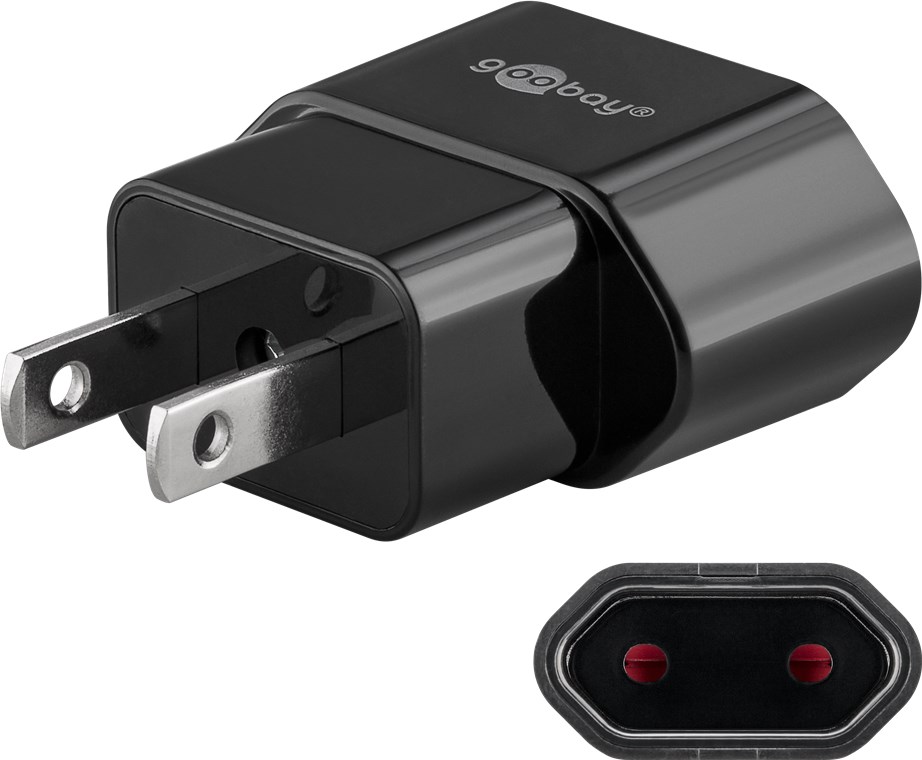 Adapter podróżny gniazdo płaskie Europa - wtyk USA / Japonia 2-pinowy