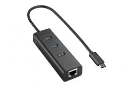 Adapter USB-C 3.1 na RJ45 + HUB USB 3.0 x3 SPU-C3U1R-B
