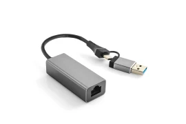 Adapter USB-C USB na gniazdo RJ45 SPU-A16 szary