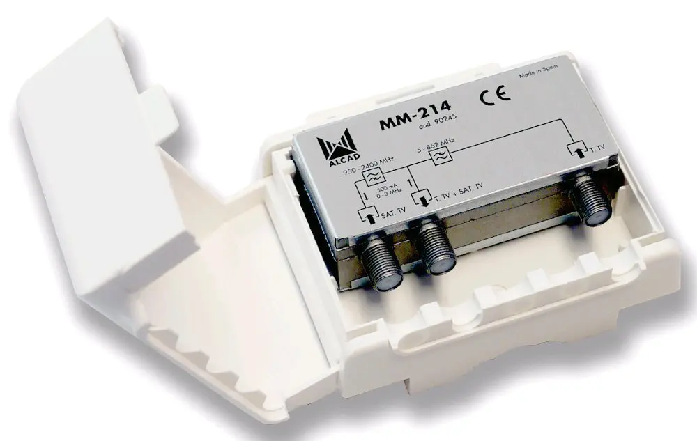 ALCAD zewnętrzny sumator sygnału TV SAT + DVB-T2/FM MM-214