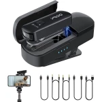 Bezprzewodowy mikrofon krawatowy USB-C, USB, Lightning YMOO M5Pro + etui ładujące