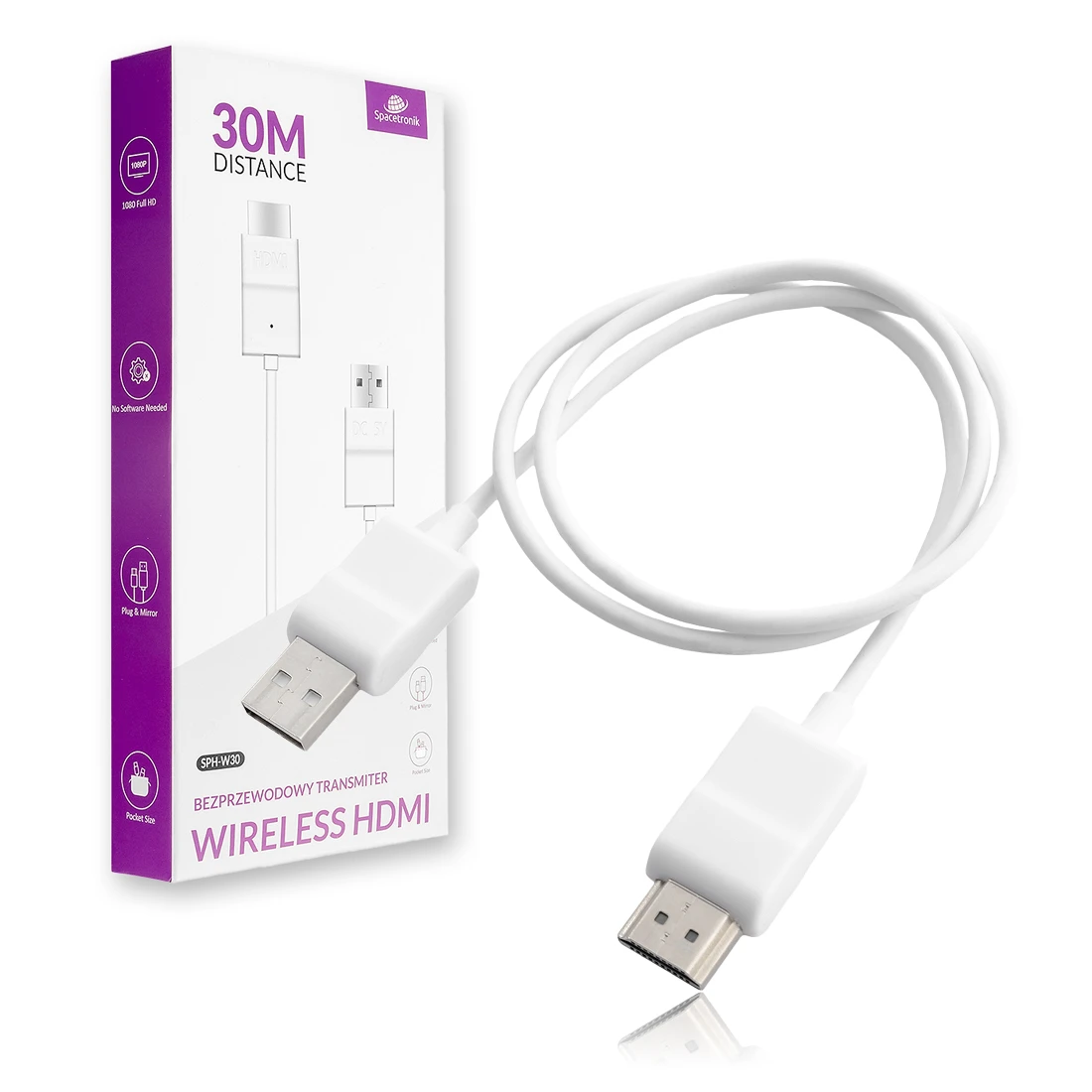 Bezprzewodowy transmiter i odbiornik HDMI 1.4 Spacetronik SPH-W30
