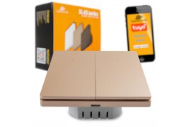 Bezprzewodowy włącznik elektryczny Wi-Fi podwójny Smart Life Tuya Spacetronik SL-ES21 Golden Charm