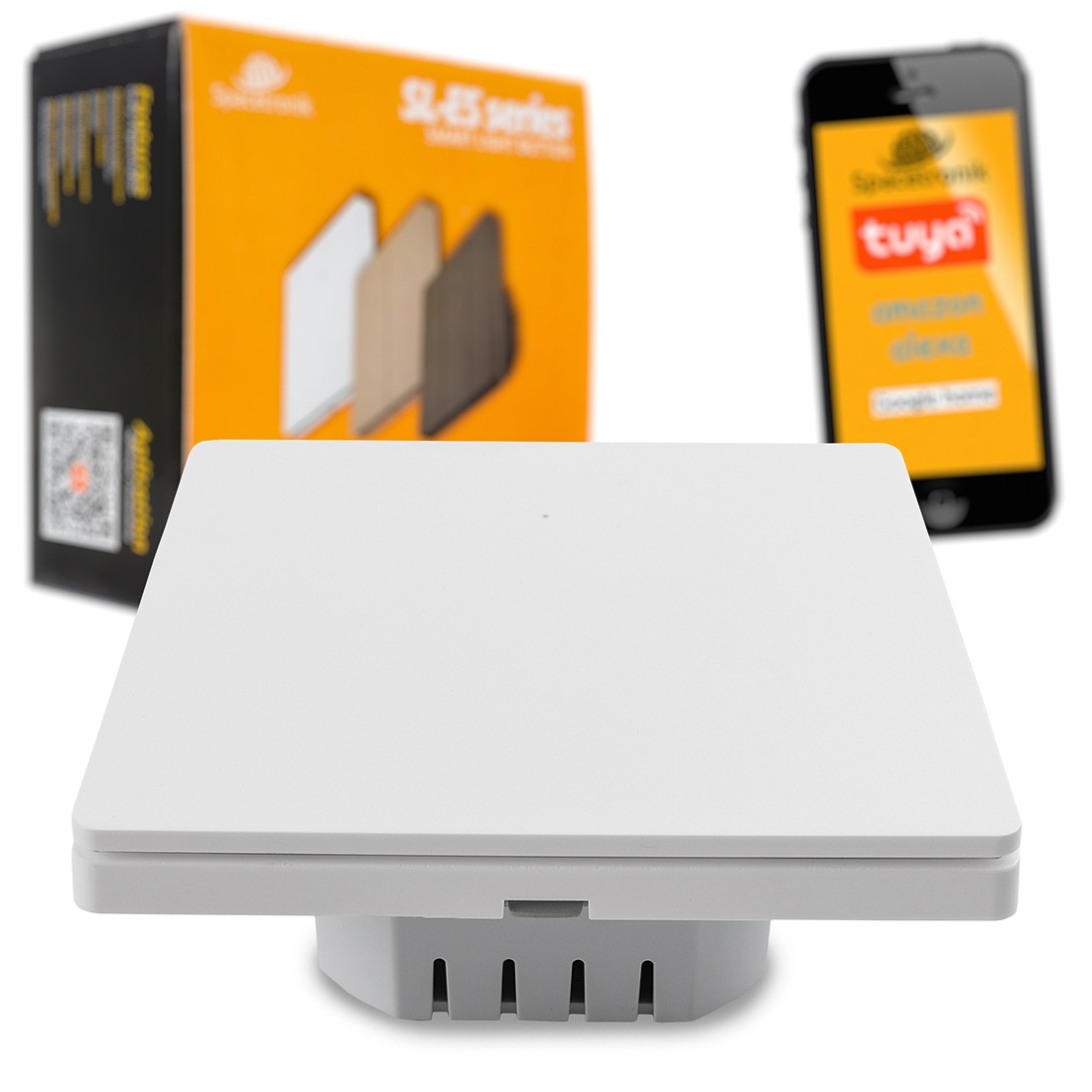 Bezprzewodowy włącznik ścienny Wi-Fi pojedynczy Smart Life Tuya Spacetronik SL-ES11 Biały
