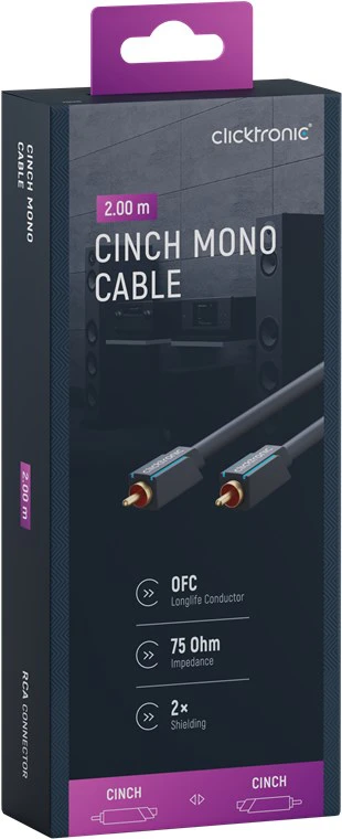 CLICKTRONIC Kabel Audio Subwoofer Coaxial RCA - RCA 2m