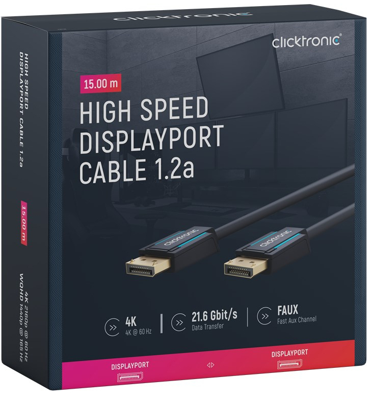 CLICKTRONIC Kabel DisplayPort DP - DP 15m