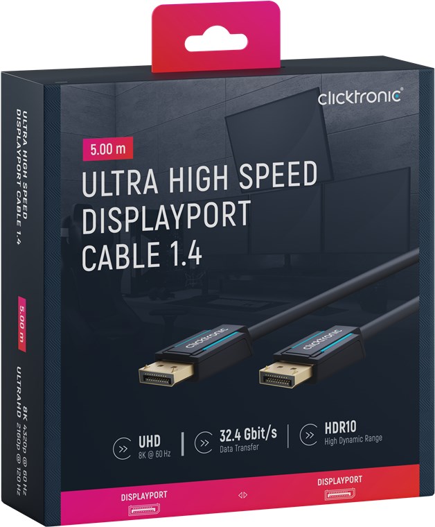 CLICKTRONIC Kabel DisplayPort DP - DP 1.4 8K 60Hz 5m