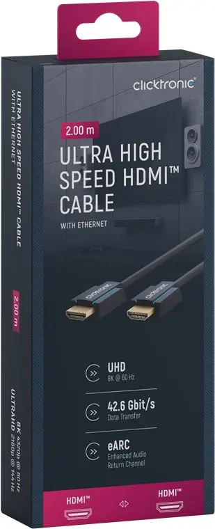 CLICKTRONIC Kabel HDMI 2.1 UltraHD 8K 60Hz HDR10+ 2m OUTLET