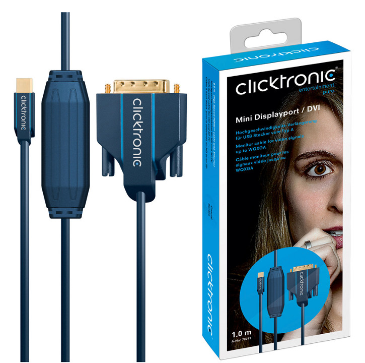CLICKTRONIC Kabel Mini DP (DisplayPort) - DVI 1m
