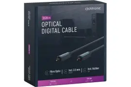 CLICKTRONIC Kabel optyczny Toslink T-T + adapter Jack 15m
