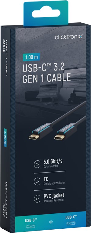 CLICKTRONIC Kabel USB 3.2 Gen1 2xUSB-C 1m