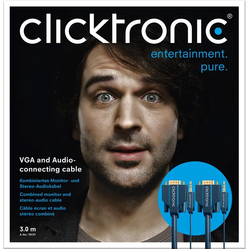 CLICKTRONIC Kabel VGA + Audio 3m