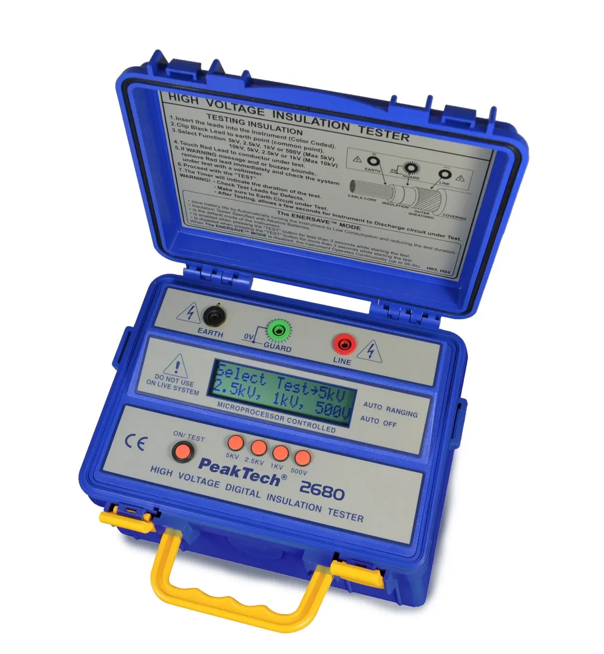 Cyfrowy miernik izolacji HV Insulationstester 5 kV / 300 GΩ PeakTech 2680