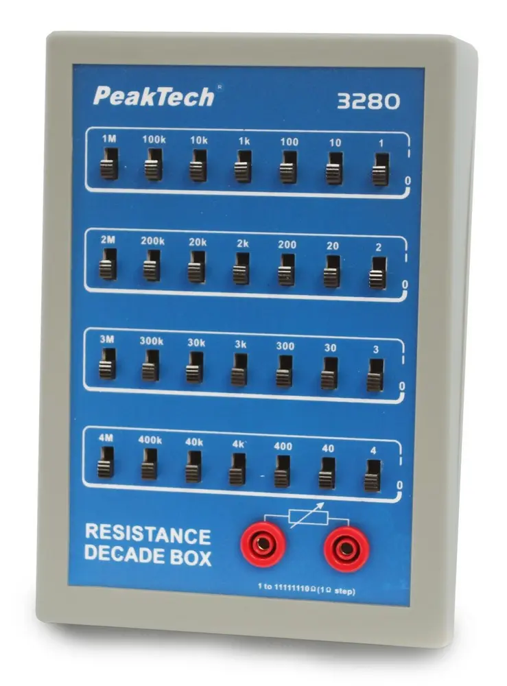 Dekada rezystancyjna z przełącznikami przesuwnymi PeakTech 3280