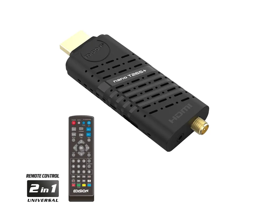 Tuner DVB-T2/C naziemnej i kablowej TV EDISION ΝΑΝΟ (wiwa mini) T265 