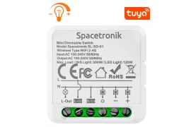 Dopuszkowy Mini ściemniacz światła dimmer Wi-Fi Smart Life Tuya  trójfazowy gwieździsty Spacetronik SL-SD-01