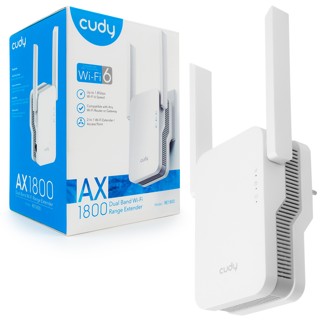 Repeater AC wzmacniacz LAN Wi-Fi 6 AX1800 Cudy RE1800