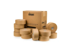Eko taśma zbrojona z pulpy drzewnej aktywowana wodą 70 mm / 182 m Bublaki BT-W703R (10 szt.)
