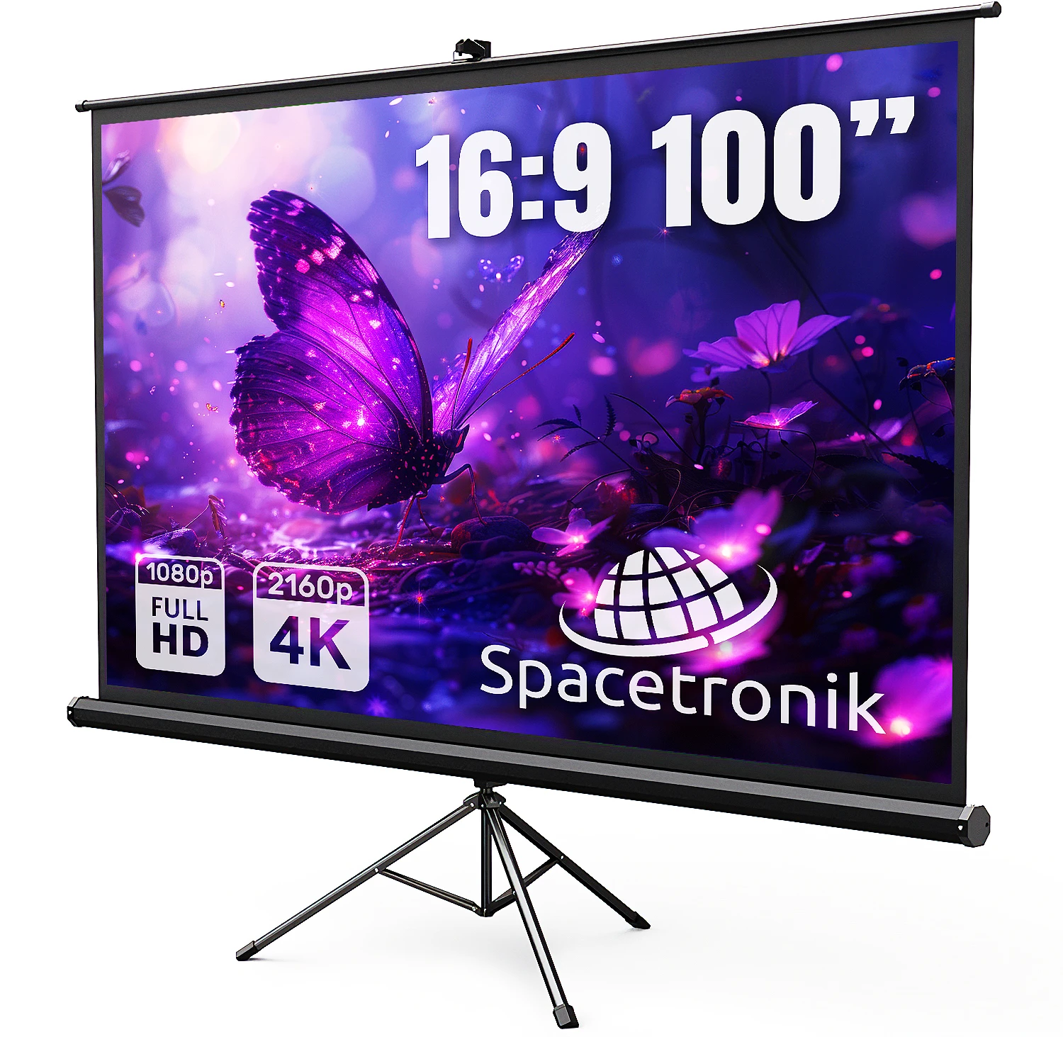 Ekran Projekcyjny ze Statywem 100 4K Spacetronik OUTLET