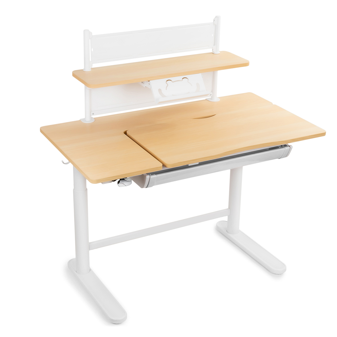 Elektryczne biurko dla dziecka z półką Spacetronik XD 112x60 cm (białe)