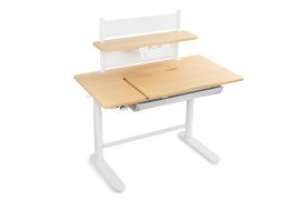 Elektryczne biurko dla dziecka z półką Spacetronik XD 112x60 cm (białe)