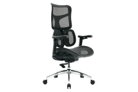Ergonomiczny, czarny fotel biurowy do biurka - REGULACJA 4D - Spacetronik SPRINGLE 22