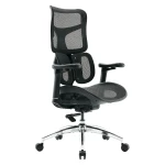Ergonomiczny, czarny fotel biurowy do biurka - REGULACJA 4D - Spacetronik SPRINGLE 22