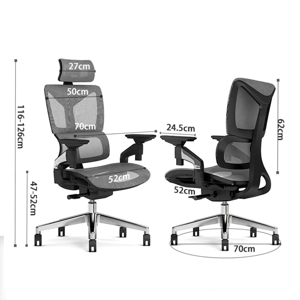 Ergonomiczny fotel biurowy regulowany 4D Spacetronik HILDE