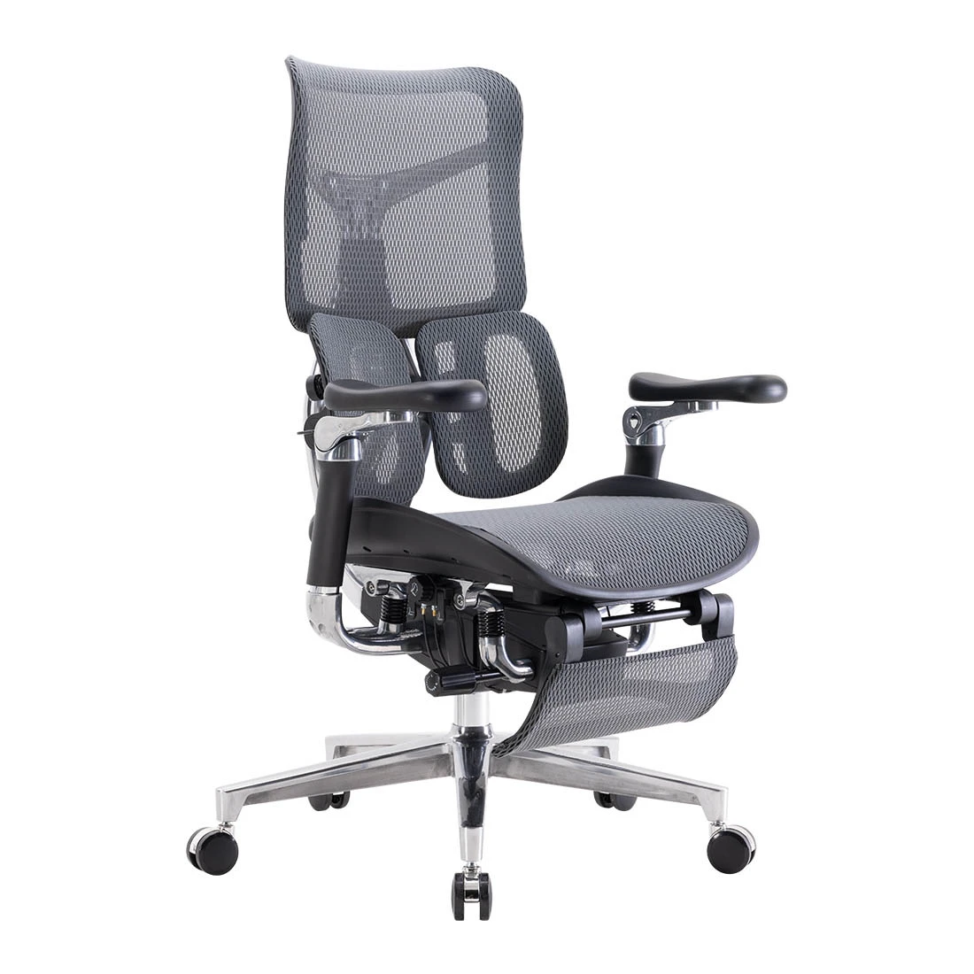 Ergonomiczny fotel biurowy Spacetronik SPRINGLE 66, czarny, rozkładany