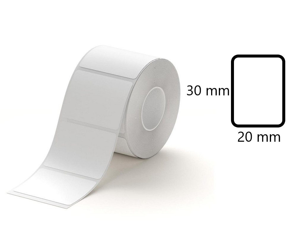Etykiety na rolce do drukarek Niimbot z serii B białe 30x20mm 320 sztuk