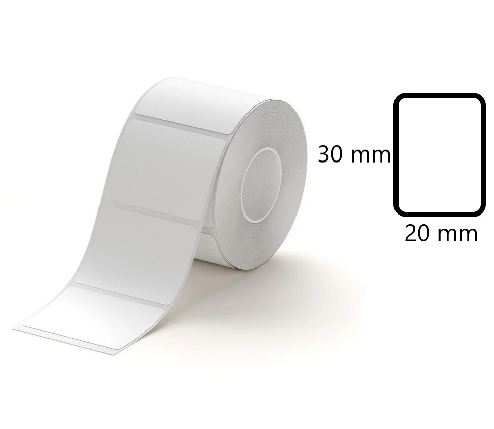 Etykiety na rolce do drukarek Niimbot z serii B białe 30x20mm 320 sztuk