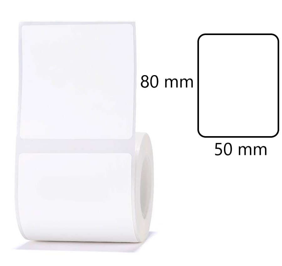 Etykiety na rolce do drukarek Niimbot z serii B białe 50x80mm 95 sztuk