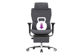 Fotel ergonomiczny biurowy 3D z podnóżkiem Spacetronik Torhild Szary