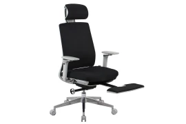 Fotel ergonomiczny biurowy 5D z podnóżkiem Spacetronik Albert Czarny OUTLET