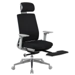 Fotel ergonomiczny biurowy 5D z podnóżkiem Spacetronik Albert Czarny OUTLET