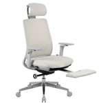 Fotel ergonomiczny biurowy 5D z podnóżkiem Spacetronik Albert Beżowy