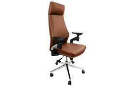 Fotel ergonomiczny biurowy z podłokietnikiem 4D Spacetronik GUNNAR mahoniowy