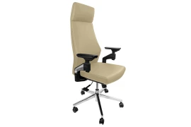 Fotel ergonomiczny biurowy z podłokietnikiem 4D Spacetronik GUNNAR kremowy