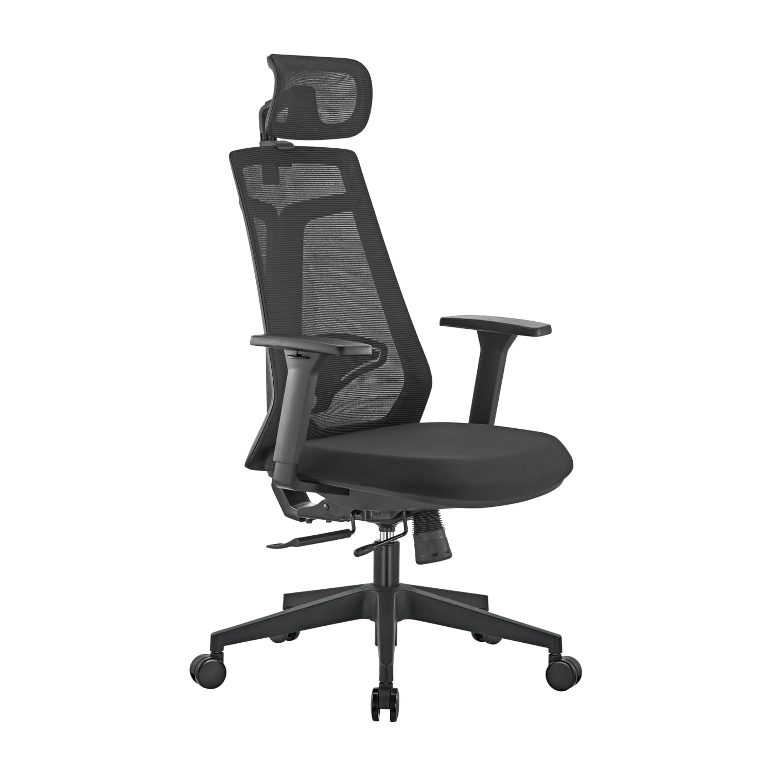 OUTLET Fotel ergonomiczny biurowy z podłokietnikiem Spacetronik GRINGO-45 czarny